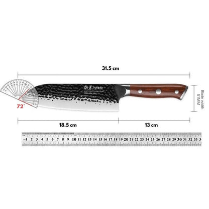 Das Santoku Messer in edler Verpackung, ideal als Geschenk für Kochliebhaber. Santoku Messer: Scharf, langlebig und in edler Verpackung – das ideale Geschenk für jeden Koch.